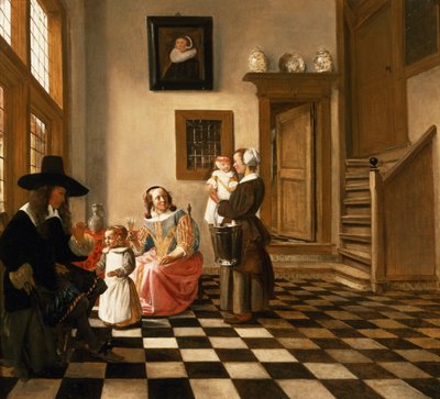 A Family in an Interior by Hendrik van der Burgh